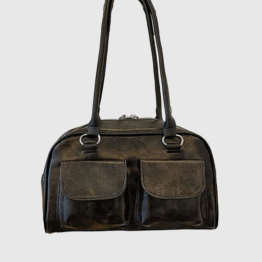 Sleek Distressed Leather Carry